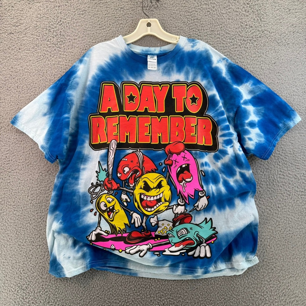 A Day To Remember Tie Dye Shirt Pac Man Keep Running Your Mouth Mens 2XL - Picture 2 of 15